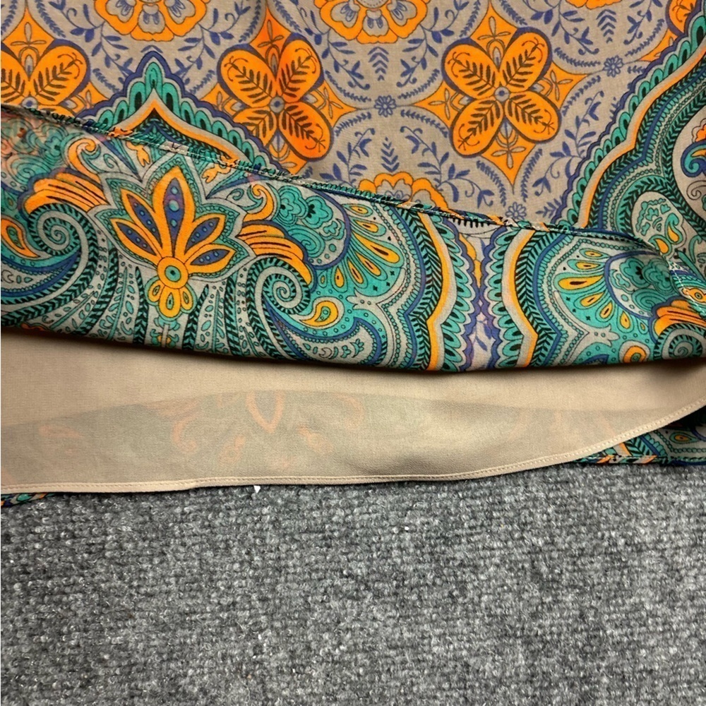CABI Women’s Arabesque Cami Blouse Tank Top Style # 3082 Orange/grey/teal Medium - Picture 3 of 7